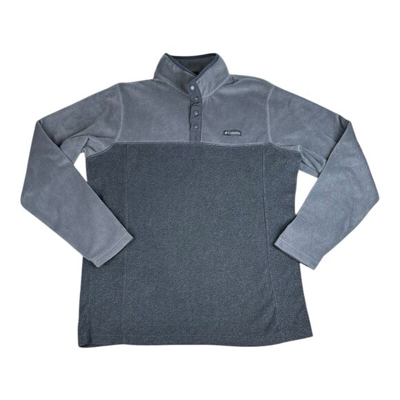 Columbia Jacket Mens Large Gray Pullover Outdoor Steens Mountain Half Zip Fleece - Picture 1 of 7